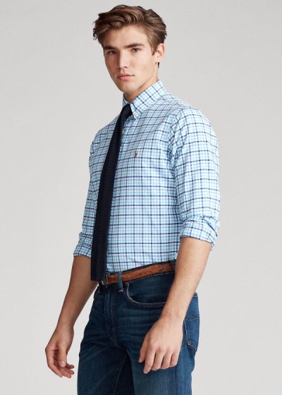 Men's Polo Ralph Lauren Plaid Oxford Shirt | 398140YBA